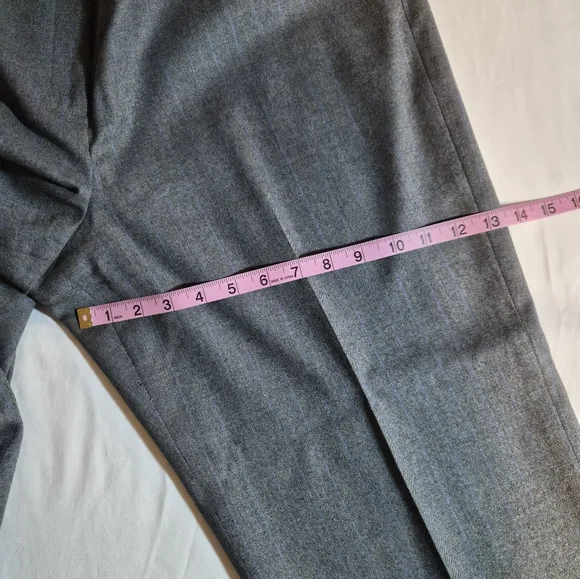 Talbots Petites Grey Blue Pinstripe Wool Blend Dress Pants Slacks Size 18P - Picture 9 of 10